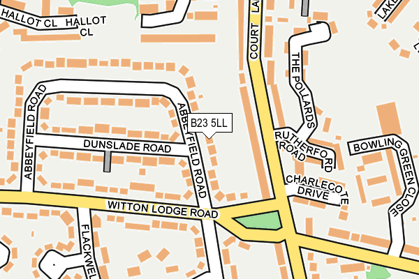 B23 5LL map - OS OpenMap – Local (Ordnance Survey)