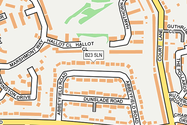 B23 5LN map - OS OpenMap – Local (Ordnance Survey)