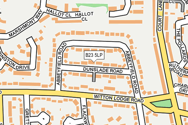B23 5LP map - OS OpenMap – Local (Ordnance Survey)