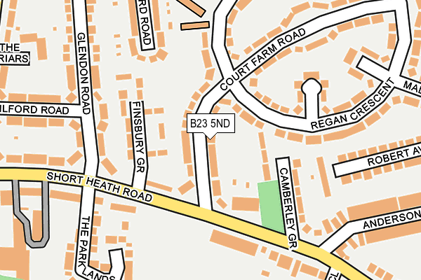 B23 5ND map - OS OpenMap – Local (Ordnance Survey)