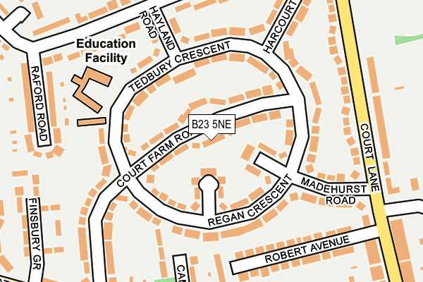 B23 5NE map - OS OpenMap – Local (Ordnance Survey)