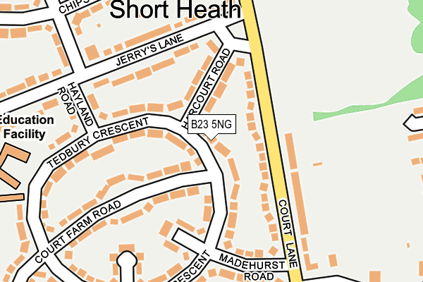 B23 5NG map - OS OpenMap – Local (Ordnance Survey)