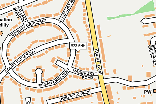B23 5NH map - OS OpenMap – Local (Ordnance Survey)