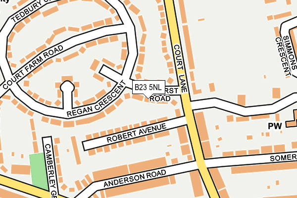 B23 5NL map - OS OpenMap – Local (Ordnance Survey)