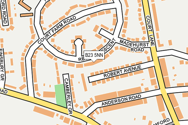 B23 5NN map - OS OpenMap – Local (Ordnance Survey)