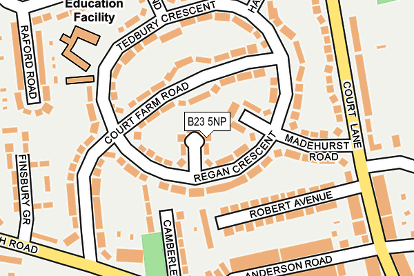B23 5NP map - OS OpenMap – Local (Ordnance Survey)