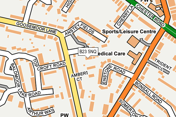 B23 5NQ map - OS OpenMap – Local (Ordnance Survey)