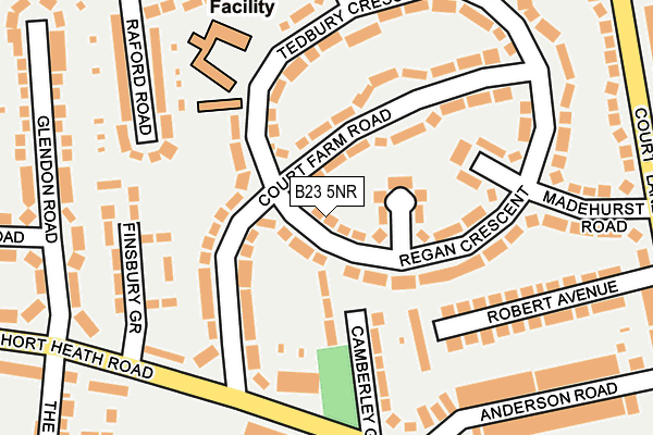 B23 5NR map - OS OpenMap – Local (Ordnance Survey)