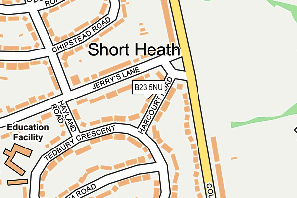 B23 5NU map - OS OpenMap – Local (Ordnance Survey)