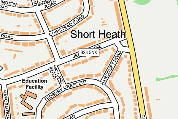 B23 5NX map - OS OpenMap – Local (Ordnance Survey)