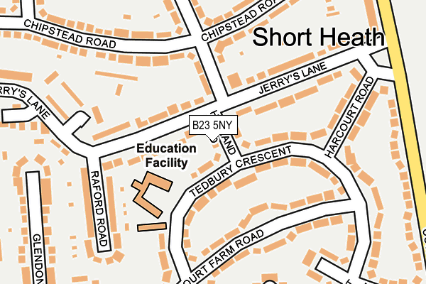 B23 5NY map - OS OpenMap – Local (Ordnance Survey)