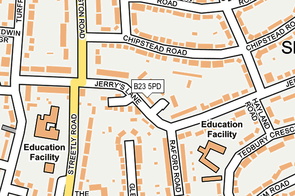 B23 5PD map - OS OpenMap – Local (Ordnance Survey)
