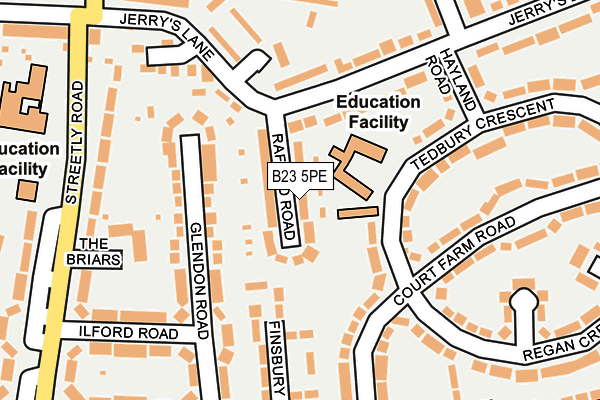 B23 5PE map - OS OpenMap – Local (Ordnance Survey)