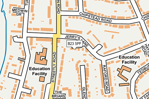 B23 5PF map - OS OpenMap – Local (Ordnance Survey)