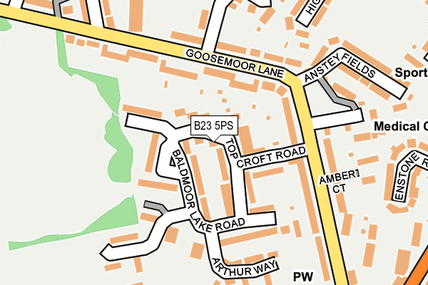 B23 5PS map - OS OpenMap – Local (Ordnance Survey)