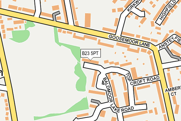 B23 5PT map - OS OpenMap – Local (Ordnance Survey)