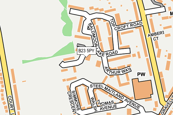 B23 5PY map - OS OpenMap – Local (Ordnance Survey)
