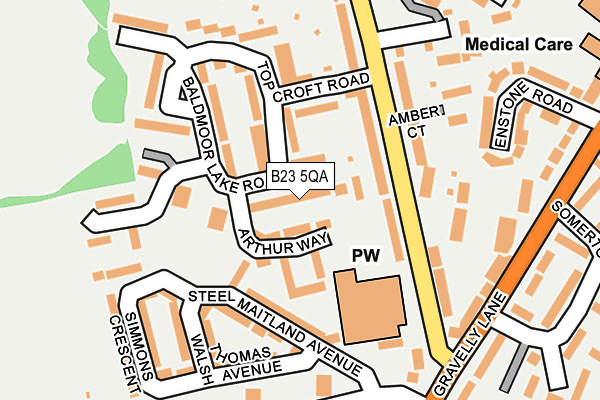 B23 5QA map - OS OpenMap – Local (Ordnance Survey)