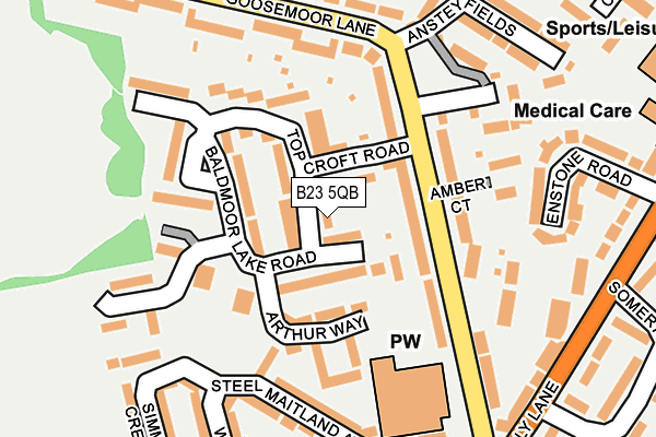 B23 5QB map - OS OpenMap – Local (Ordnance Survey)
