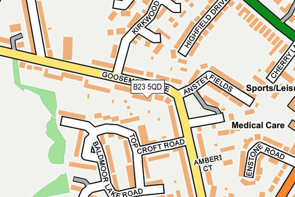 B23 5QD map - OS OpenMap – Local (Ordnance Survey)