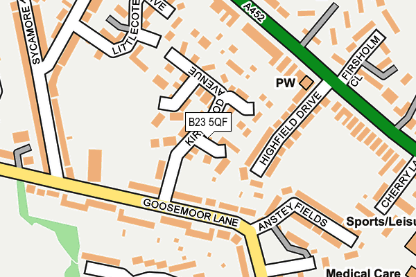 B23 5QF map - OS OpenMap – Local (Ordnance Survey)