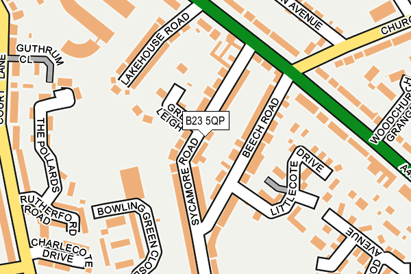B23 5QP map - OS OpenMap – Local (Ordnance Survey)