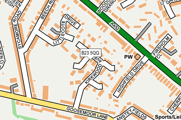 B23 5QQ map - OS OpenMap – Local (Ordnance Survey)