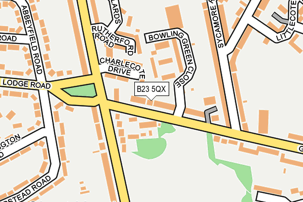 B23 5QX map - OS OpenMap – Local (Ordnance Survey)