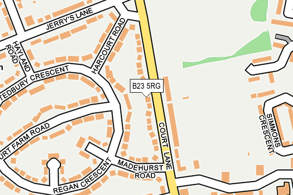 B23 5RG map - OS OpenMap – Local (Ordnance Survey)
