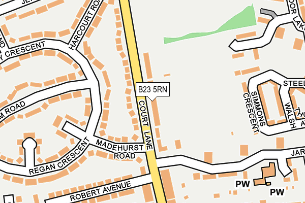 B23 5RN map - OS OpenMap – Local (Ordnance Survey)