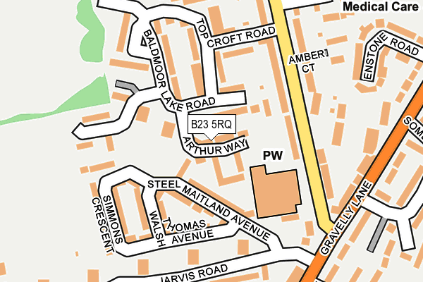 B23 5RQ map - OS OpenMap – Local (Ordnance Survey)