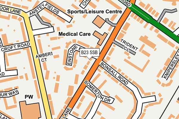 B23 5SB map - OS OpenMap – Local (Ordnance Survey)