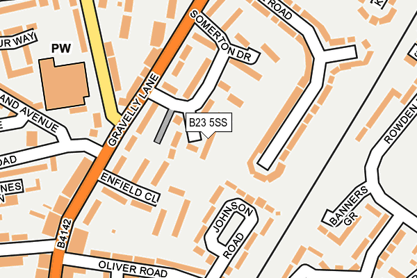B23 5SS map - OS OpenMap – Local (Ordnance Survey)