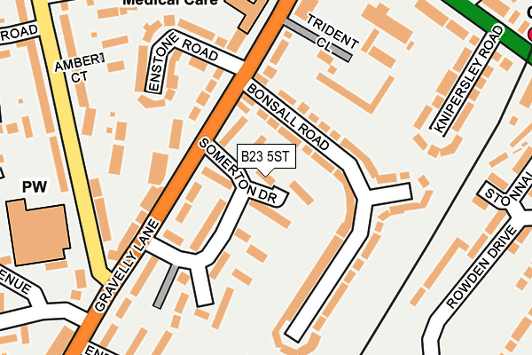 B23 5ST map - OS OpenMap – Local (Ordnance Survey)