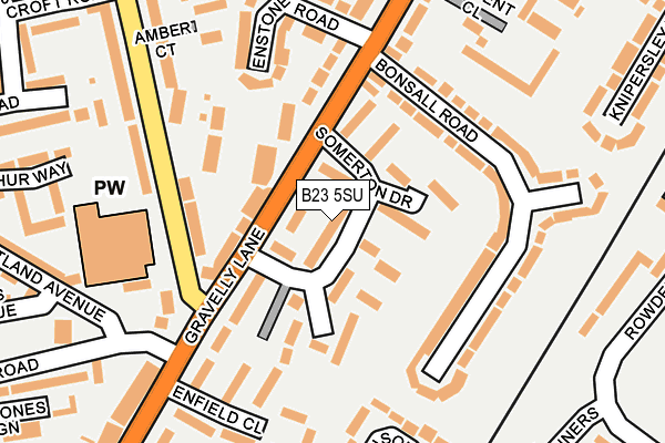 B23 5SU map - OS OpenMap – Local (Ordnance Survey)