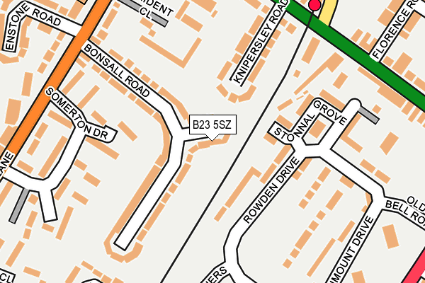 B23 5SZ map - OS OpenMap – Local (Ordnance Survey)