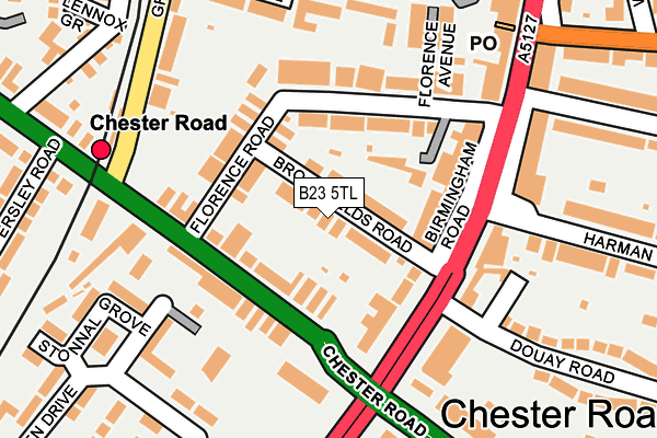 B23 5TL map - OS OpenMap – Local (Ordnance Survey)