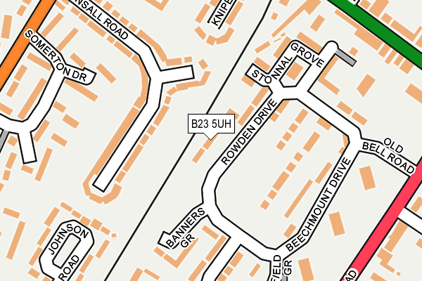 B23 5UH map - OS OpenMap – Local (Ordnance Survey)