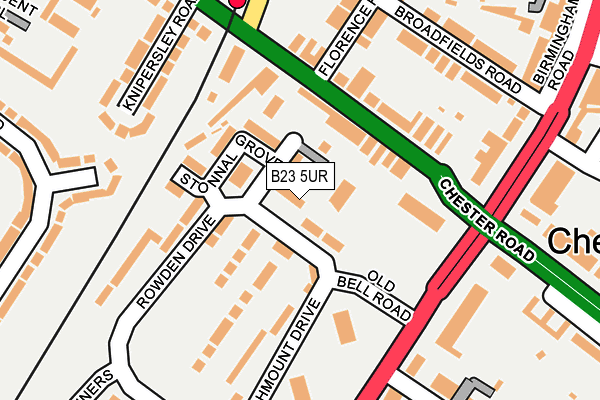 B23 5UR map - OS OpenMap – Local (Ordnance Survey)