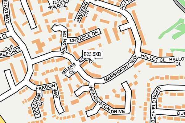 B23 5XD map - OS OpenMap – Local (Ordnance Survey)