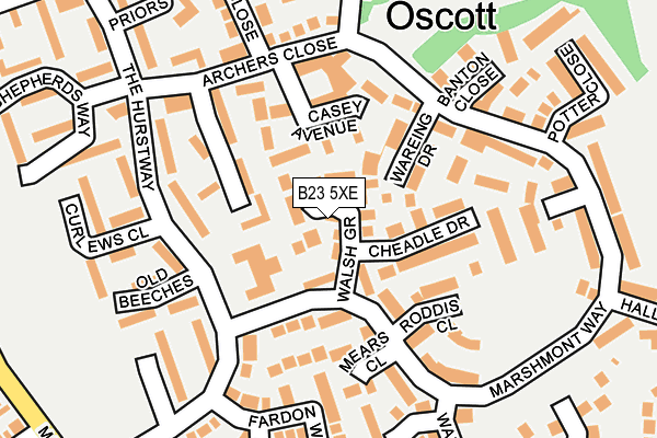 B23 5XE map - OS OpenMap – Local (Ordnance Survey)