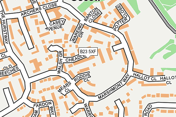 B23 5XF map - OS OpenMap – Local (Ordnance Survey)