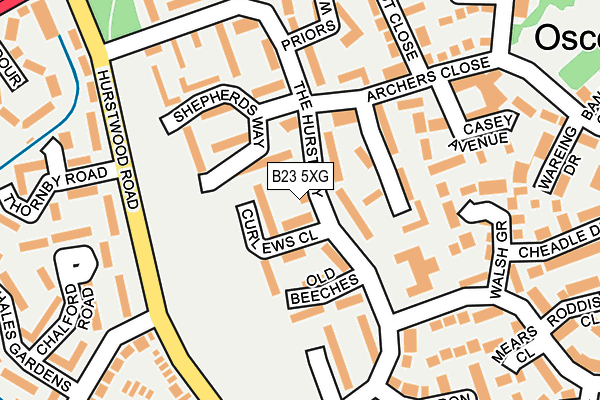B23 5XG map - OS OpenMap – Local (Ordnance Survey)