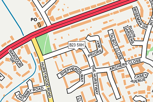 B23 5XH map - OS OpenMap – Local (Ordnance Survey)