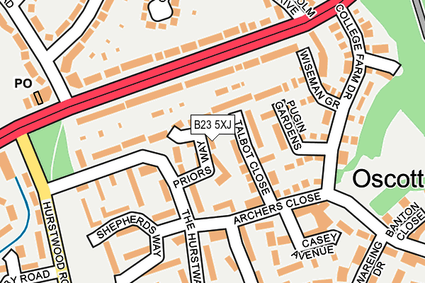 B23 5XJ map - OS OpenMap – Local (Ordnance Survey)
