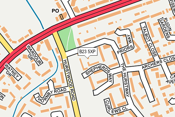 B23 5XP map - OS OpenMap – Local (Ordnance Survey)