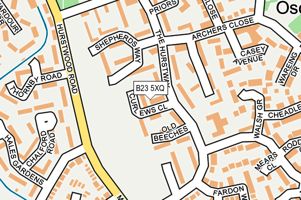 B23 5XQ map - OS OpenMap – Local (Ordnance Survey)