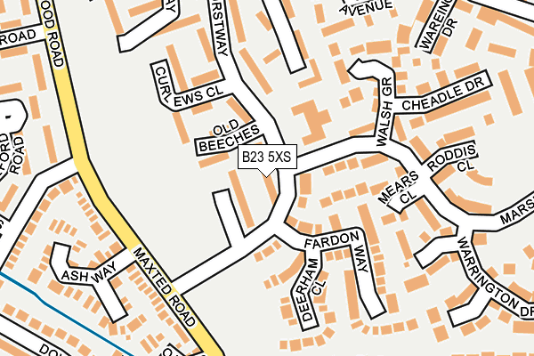 B23 5XS map - OS OpenMap – Local (Ordnance Survey)