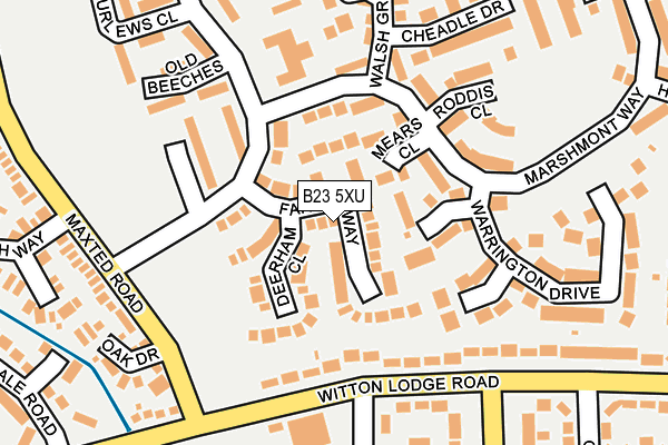 B23 5XU map - OS OpenMap – Local (Ordnance Survey)