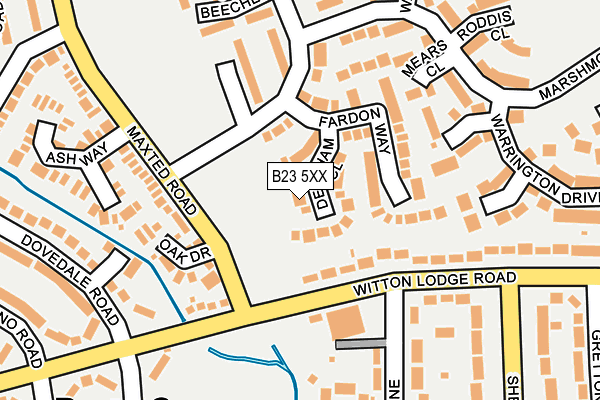 B23 5XX map - OS OpenMap – Local (Ordnance Survey)